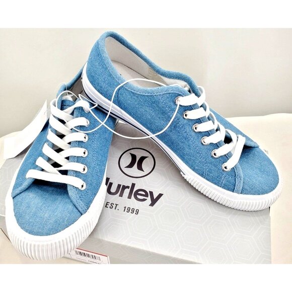 Hurley 7 Sneaker Woman's Carrie Canvas Lace-up Casual Shoe Classic Blue Denim - Picture 2 of 15